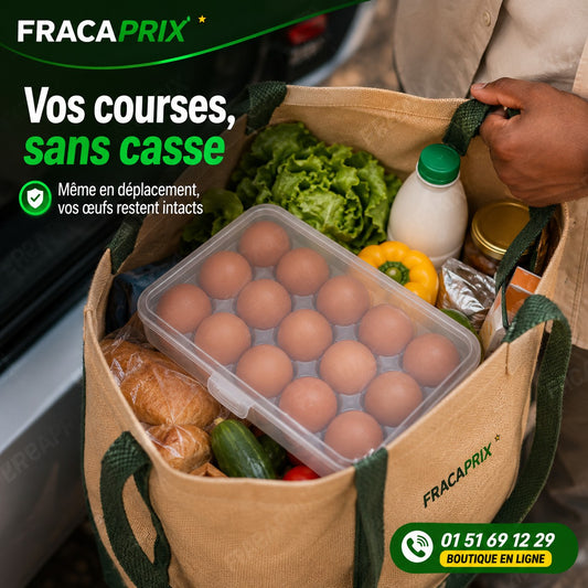 EggBox™ – Boîte Rigide de Transport & Protection pour Œufs – 15 Places