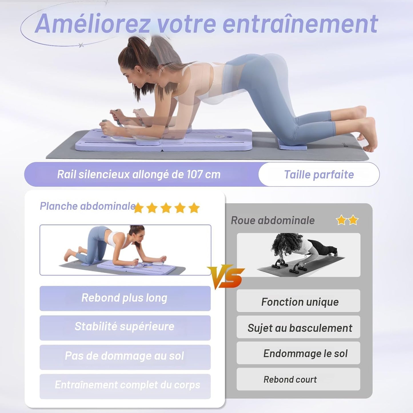 SlimBoard PRO – La salle de sport portable : Planche de fitness multifonction