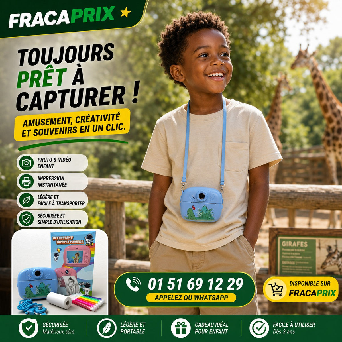 Appareil Photo Instantané Enfant | Photos, Vidéos, Jeux, Musique & Impression