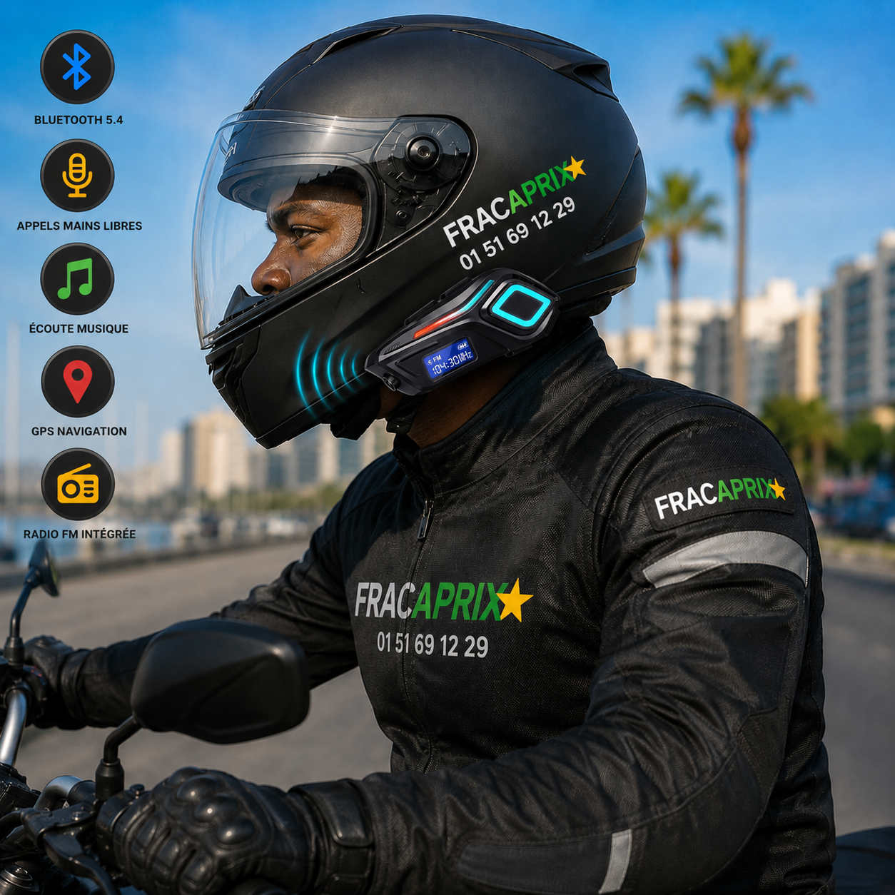 Kit Mains Libres Bluetooth Pour Casque Moto : Appels, Musique, GPS, etc Sans Lâcher le Guidon
