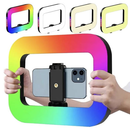 Lampe LED RGB + Stabilisateur (2-en-1) : Filmez des vidéos nettes et stables comme un PRO, sans effort