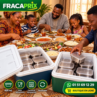 SteelBox Portion™ 450 mL – Boîte Inox avec Couvercle pour Portions & Conservation