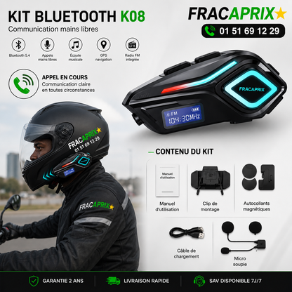 Kit Mains Libres Bluetooth Pour Casque Moto : Appels, Musique, GPS, etc Sans Lâcher le Guidon