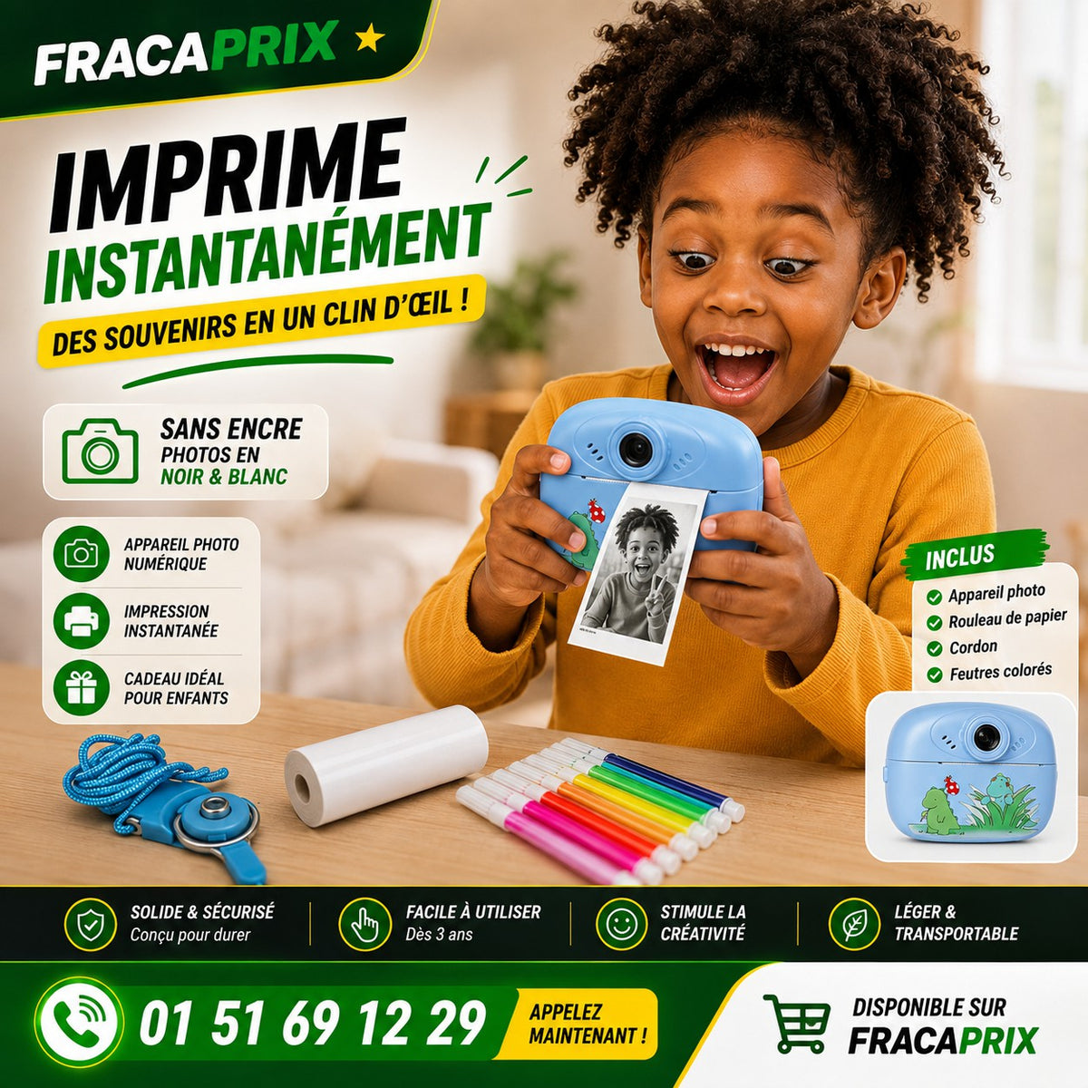 Appareil Photo Instantané Enfant | Photos, Vidéos, Jeux, Musique & Impression