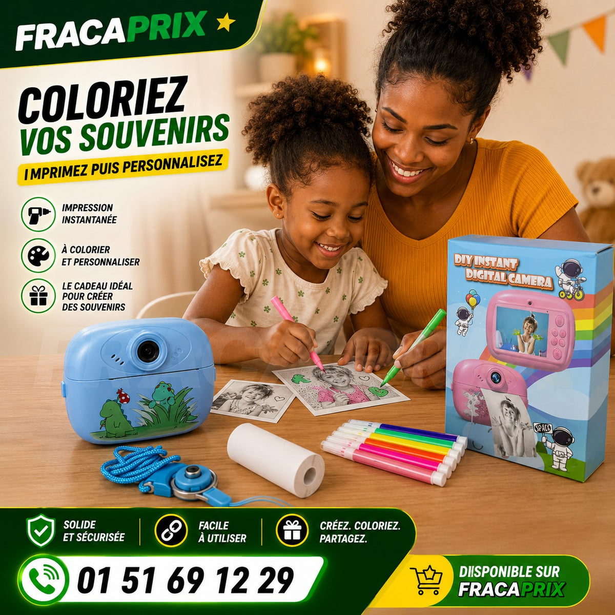 Appareil Photo Instantané Enfant | Photos, Vidéos, Jeux, Musique & Impression
