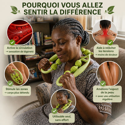 Masseur à rouleaux – Soulage les tensions, active la circulation et favorise le drainage naturel du corps