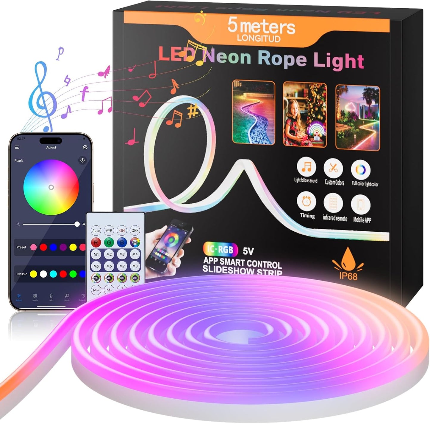 🌈 NeoLight™ RGB – La Bande LED Néon qui Transforme Votre Espace