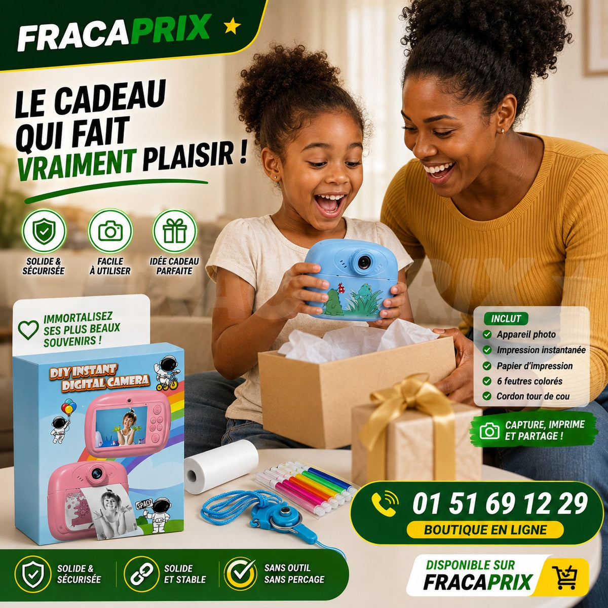 Appareil Photo Instantané Enfant | Photos, Vidéos, Jeux, Musique & Impression