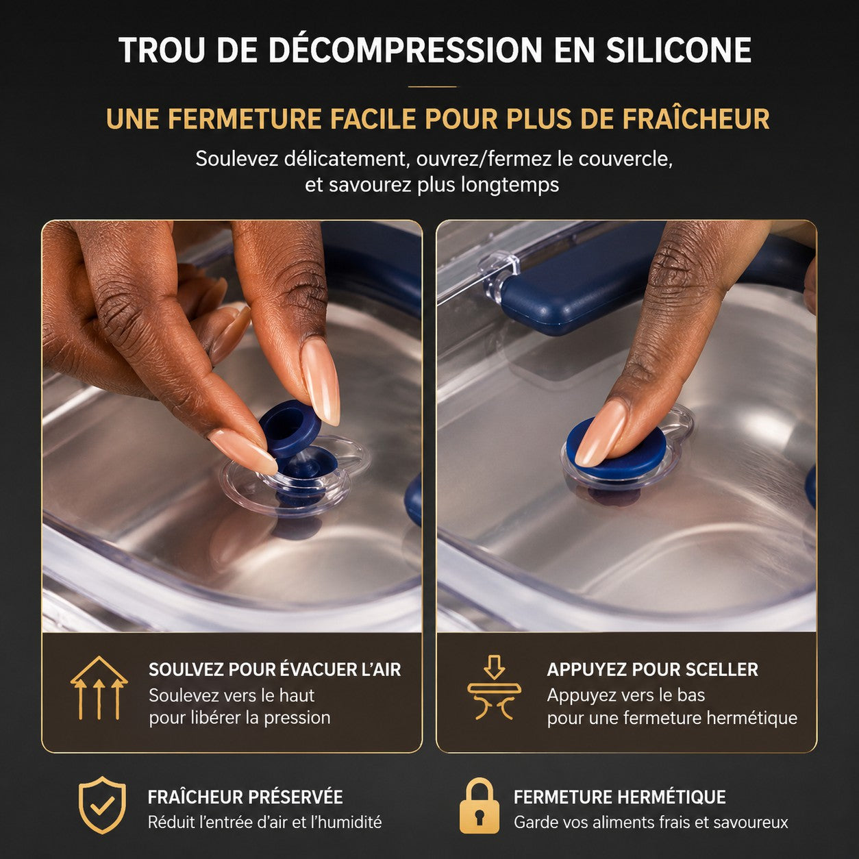 SteelBox Carré™ 1.8L : Le contenant inox premium qui garde vos aliments frais, propres et bien organisés.