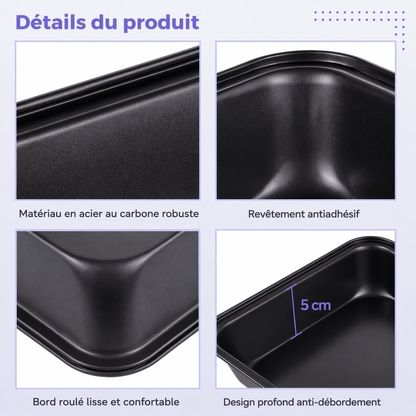 CONTENANT DE CUISSON À FOUR RECTANGULAIRE EN ACIER AU CARBONE