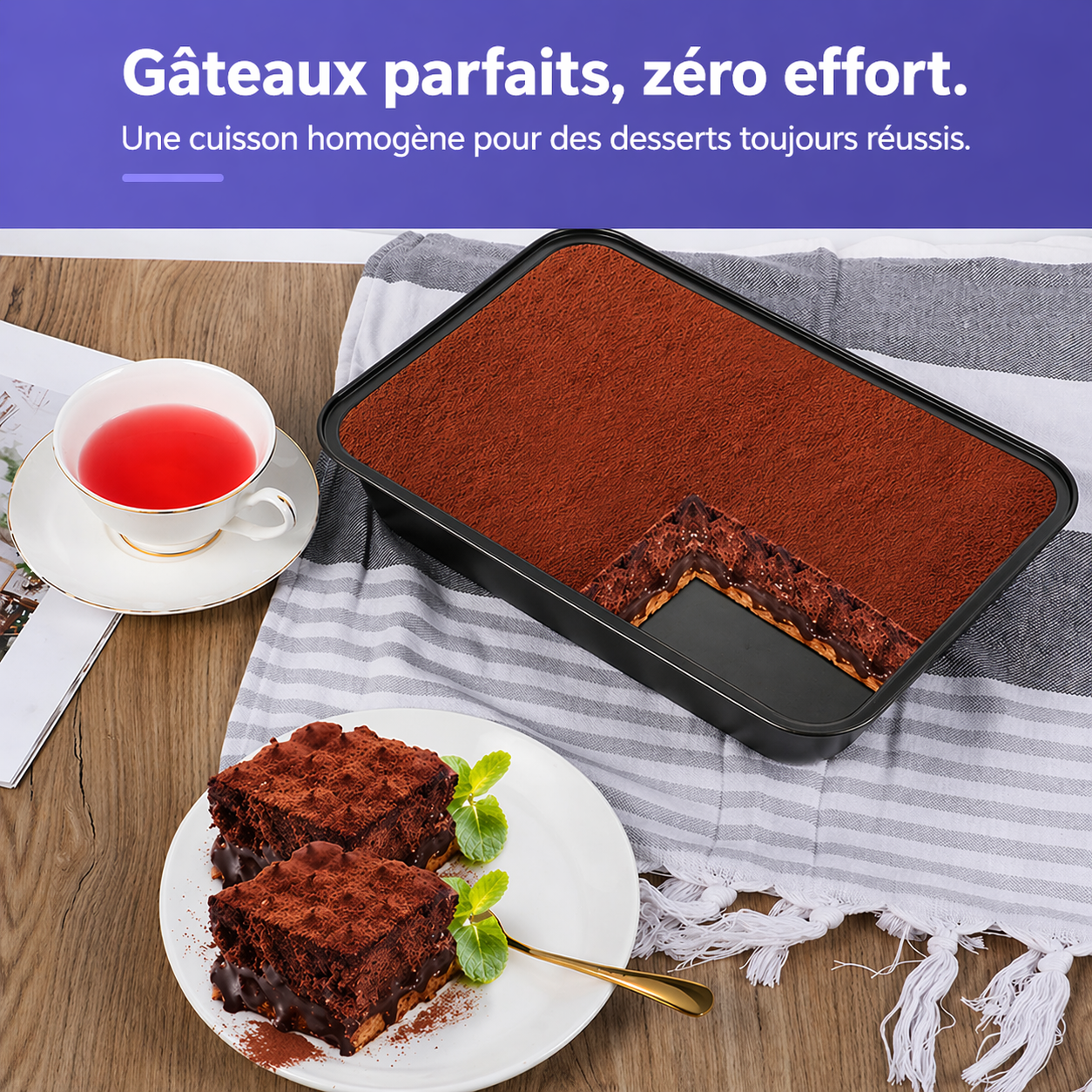 CONTENANT DE CUISSON À FOUR RECTANGULAIRE EN ACIER AU CARBONE
