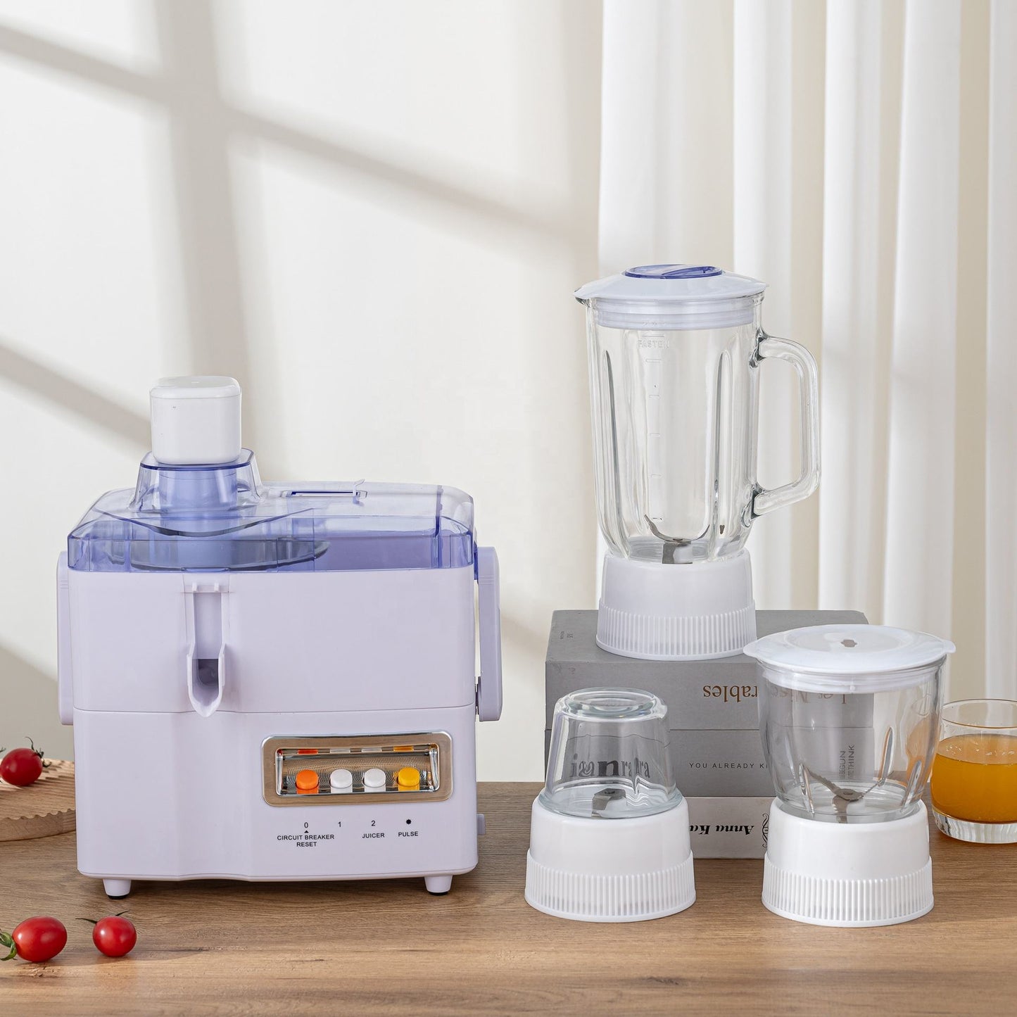 Blender 4-en-1 Multifonction – Extracteur de Jus, Mixeur, Hachoir & Moulin à Sec : L’outil indispensable pour une cuisine rapide, saine et sans effort.