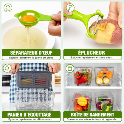 STOP CORVÉE CUISINE – Le coupe-légumes 22-en-1 qui fait tout à votre place
