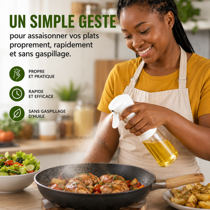 Pulvérisateur d’huile haute précision 300 mL : dosage contrôlé de l'huile, du vinaigre etc