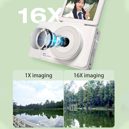 Appareil Photo Numérique 48MP avec Ringlight Intégré, Écran Rotatif et Jeux 📷🎵