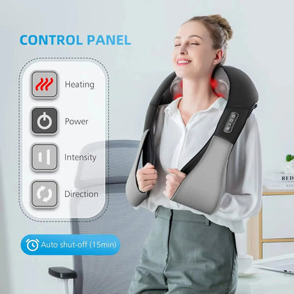 Masseur Cervical Chauffant 6-en-1 — Soulagement des Douleurs Musculaires en 15mins