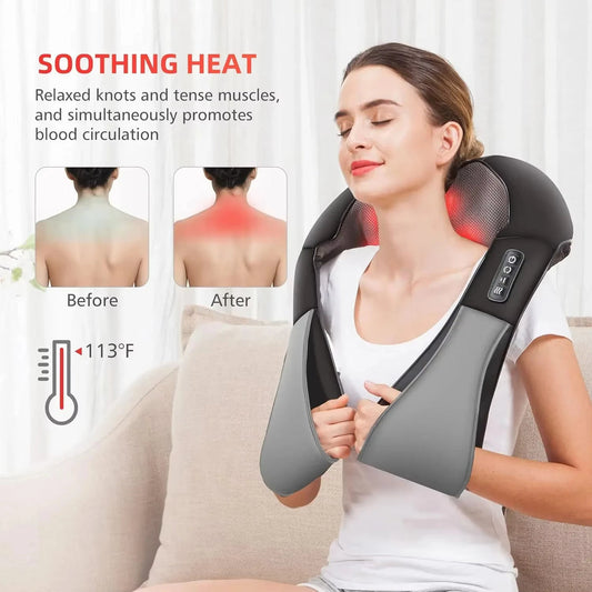 Masseur Cervical Chauffant 6-en-1 — Soulagement des Douleurs Musculaires en 15mins