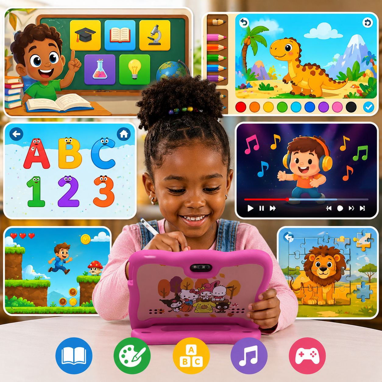 Tablette Éducative KT12 : Transformez le temps d'écran de votre enfant en temps d'apprentissage.